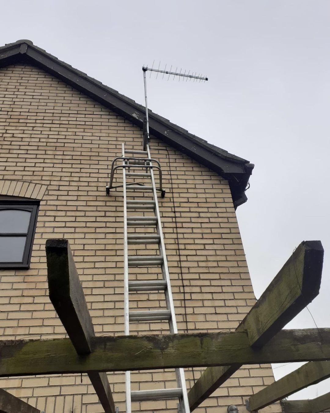 TV aerial installed on a gable end in Hatfield