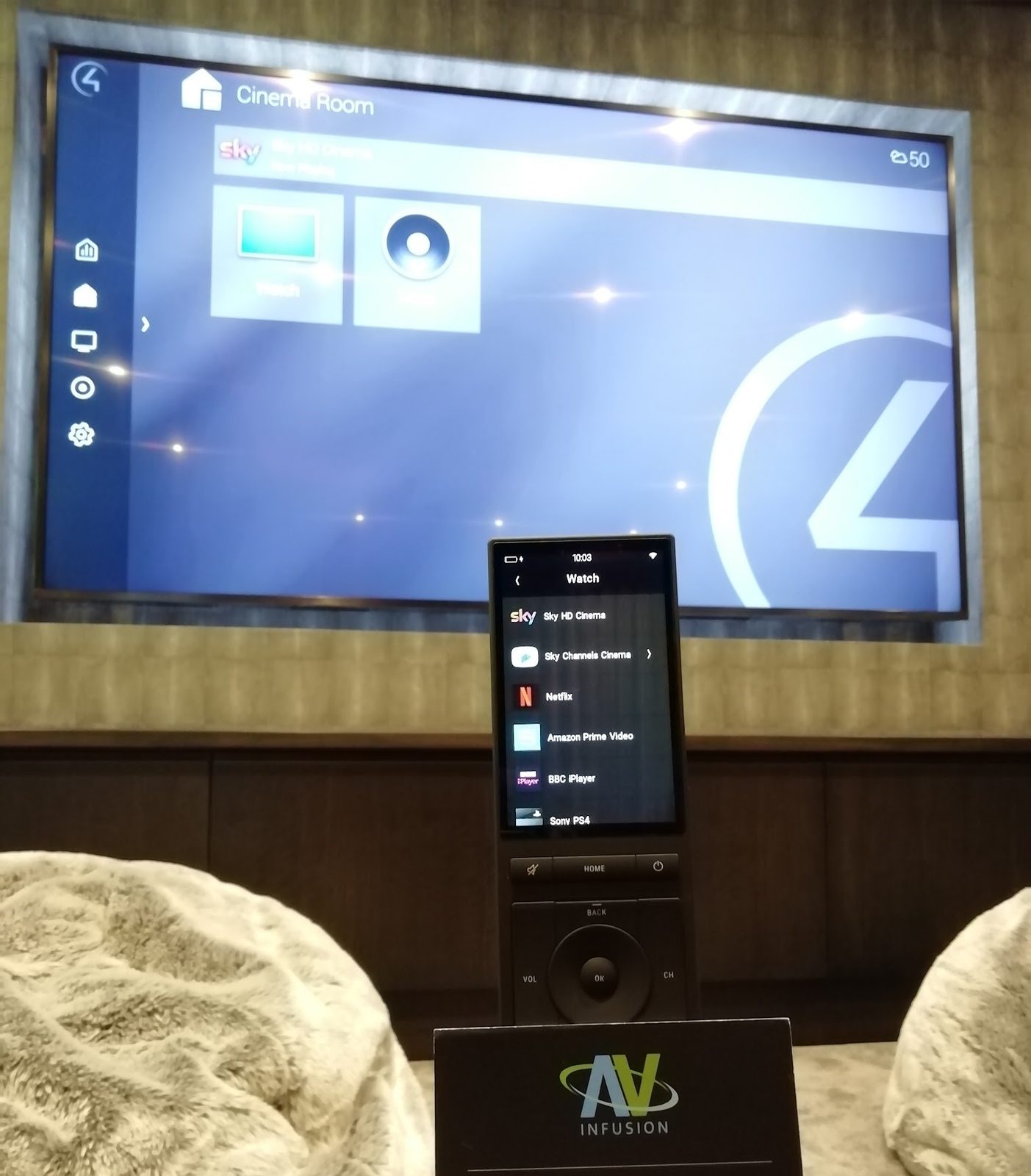 Control4 home cinema system installed by AV Infusion